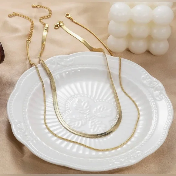 NWT 14K Gold/Silver Plated Snake Chain Necklace, AVAILABLE IN MULTIPLE TONES